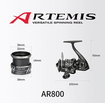 TSURINOYA NEW Spinning Fishing Reel ARTEMIS 800 1500S 2500SH 3000SH Shallow Spool Versatile Long Casting Reel High Speed Wheel