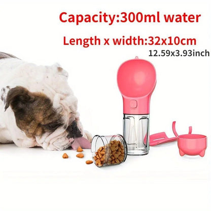 Botella de agua portátil multifunción para perros, comedero para mascotas, cuenco para beber de viaje, dispensador de excrementos, botella de agua para cachorros a prueba de fugas