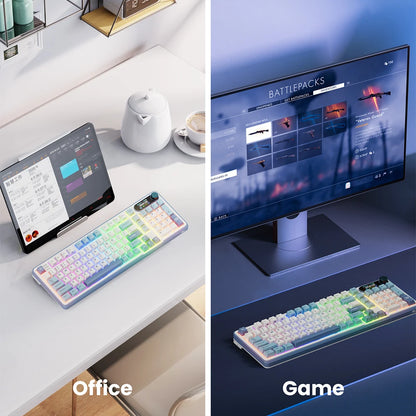RK ROYAL KLUDGE S98 Mechanical Keyboard Top Mount TFT Screen 98 Keys RGB BT5.0/2.4G/USB-C Wireless Gamer Keyboard Hot Swappable