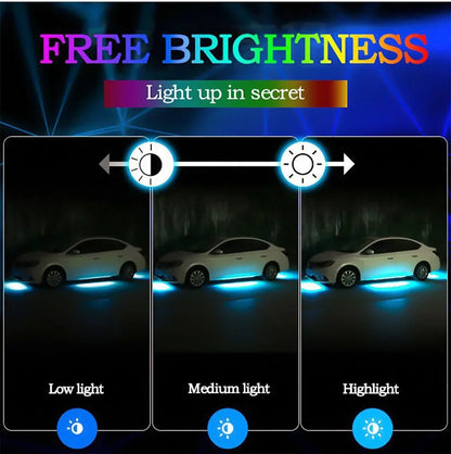 Car Colorful Modification Rainbow APP Flow Light Running Lantern RGB Car Bottom Music Rhythm Decorative Light