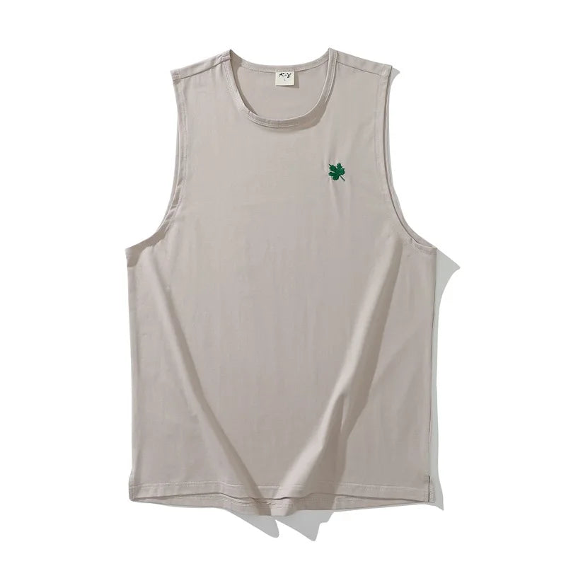 Plus Size Men's Sport Fitness Vest Cotton Trendy Sleeveless T-Shirt Shoulder Vest Casual Top Clearance Special Price