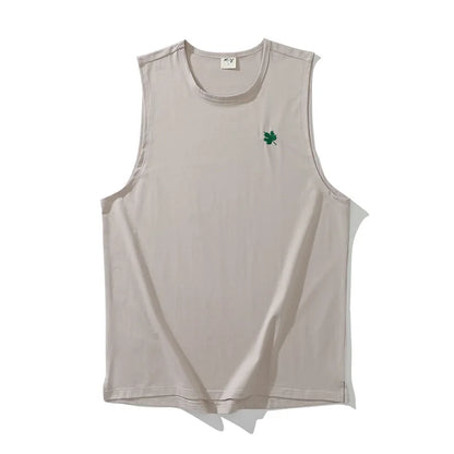 Plus Size Men's Sport Fitness Vest Cotton Trendy Sleeveless T-Shirt Shoulder Vest Casual Top Clearance Special Price