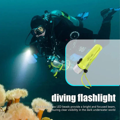 Underwater Flashlight Submarine Lights Batteried Dive Torch Snorkeling Light Underwater TPC-7 Waterproof LED Submersible Safety
