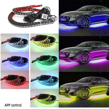 Attractive Car Atmosphere Lights, Colorful Chassis Light, LED Lights Strip Modified, Bluetooth APP Decorative Light Strip