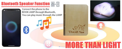 Lampe de lecture pliable à 7 couleurs changeantes, haut-parleur Bluetooth sans fil, lanterne en papier LED rechargeable, lampe de chevet portable