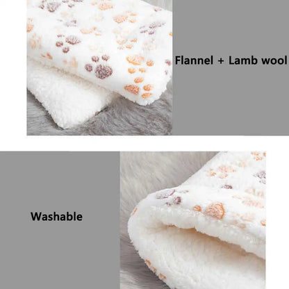 Pet Winter Warm Blanket Mat Multi-type Pet Dog Kennel Cat Kennel Cute Print Soft Breathable Blanket Pet Supplies