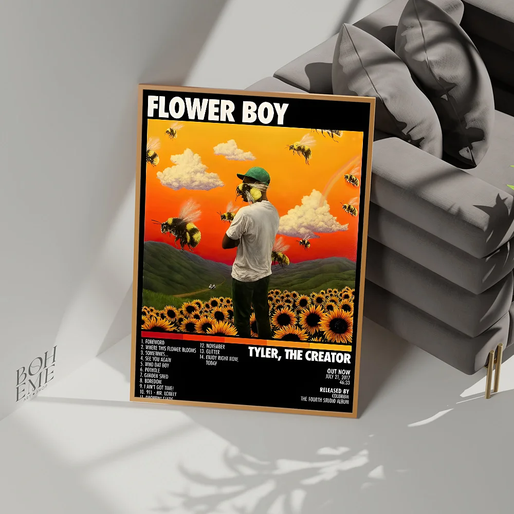 Rapper Tyler The Creator DIY Sticky Poster Waterproof Paper Sticker Coffee House Bar Home Decor