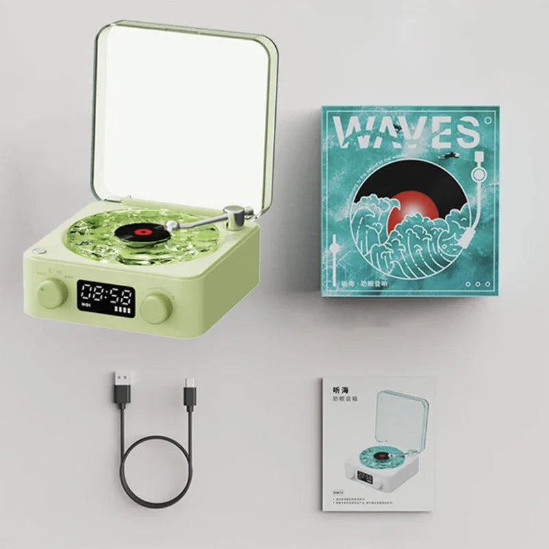 2024 Nouveau haut-parleur de platine vinyle rétro avec bruit blanc sans fil Bluetooth lecteur de disque vinyle son stéréo effet de lampe de projection RVB