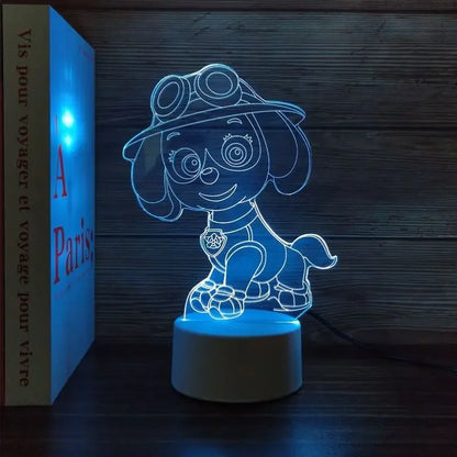 Paw Patrol Cartoon Series 3D Lamp Anime Figure Bedside Table Lamp Led Night Lamp Creative Ornaments Children Toys Birthday Gifts