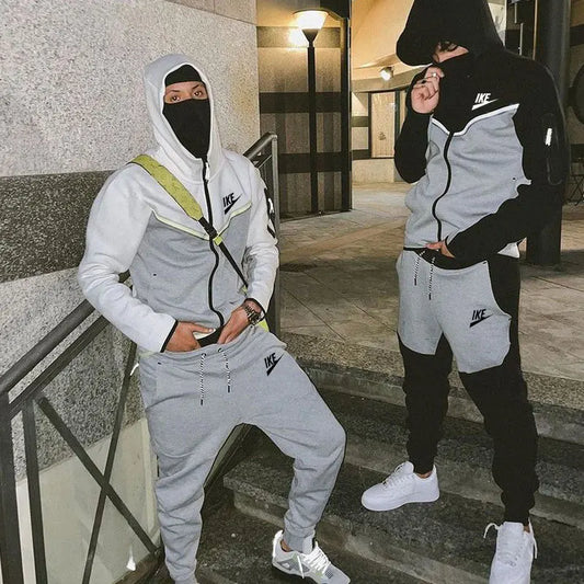 2024 Men's Leisure Sportswear For Men Spring And Autumn New Outdoor Hooded Windbreaker Jacket And Sweatpants Two-piece Set