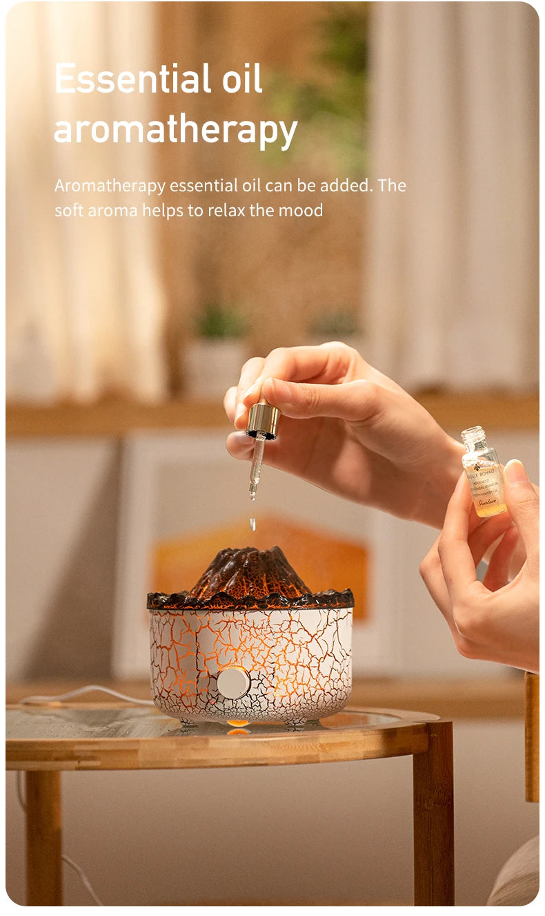 560ml Volcanic Flame Humidifiers Air Aroma Diffuser Essential Oils Humidifier Diffuser For Bedroom Home Purifier Humificador