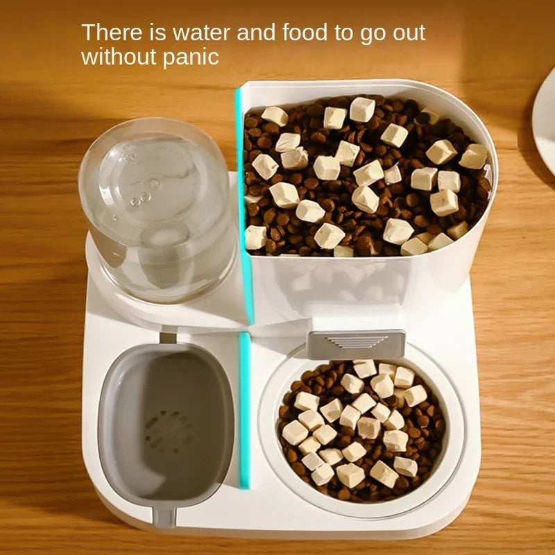 Automatic Pet Cat Feeder Drinking Water Large Capacity Water Dispenser Dry Wet Separation Cat Bowl Pet Supplies