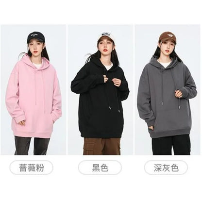 American street style pattern printed hooded sweater men's and women's autumn and winter casual fashion couple's coat