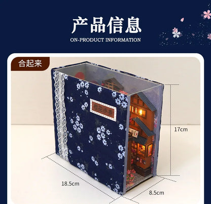 3D Wooden Puzzle DIY Book Kit Bookend Shelf Insert Alley Miniature Dollhouse Model Building Set Craft for Home Decoration P541