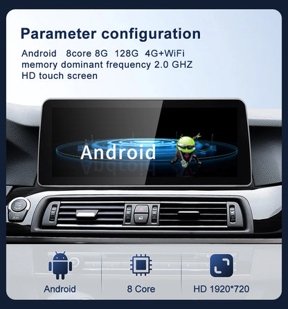 2024 New ID6 ID7 ID8 UI 12.3inc Android System Wireless Carplay AUTO For BMW 5Series F10 F11 CIC NBT Car Video Players GPS NAVI