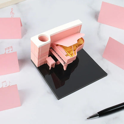 3D Piano Table Calendar Memo Pad Creative Exquisite Handicrafts Souvenirs DIY Desk Decoration New Year Gift for Office School