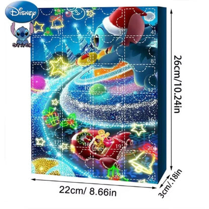 Vente en gros d'accessoires Disney Stitch Calendrier de l'Avent de Noël Boîte Lilo &amp; Stitch Modèle Poupée Figurines Anime Cadeau de Noël Enfants Garçon Jouet