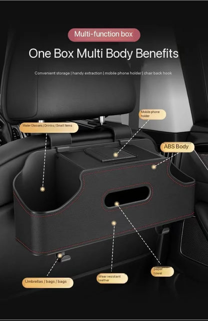 Baby Bottle Holder Car Seat Headrest Drink Cup Holder Rear Seat Kids Watching Movie Phone Holder Tissue Box Hanging Toys Hook