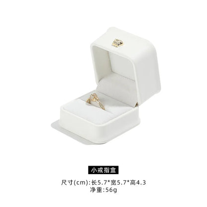 1 boîte à bijoux en cuir pour bague de mariage, pendentif, bracelet, collier, étui de rangement, emballage cadeau, boîte de présentation, vente en gros