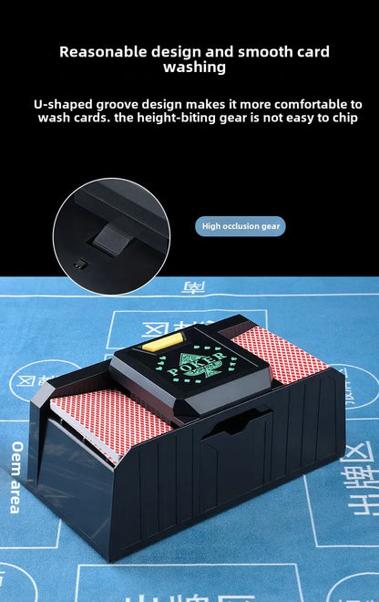 Mélangeur de cartes automatique Mélangeur de cartes de poker électrique à 2 jeux Mélangeur automatique de cartes à capteur / chronométré Machine de mélange de poker