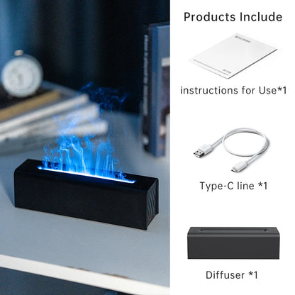 Vissko 7-Colorful Flame Diffuser USB Air Humidifier Aromatherapy Essential for Bedroom Yoga Home Oil Diffuser Fragrance Diffuser