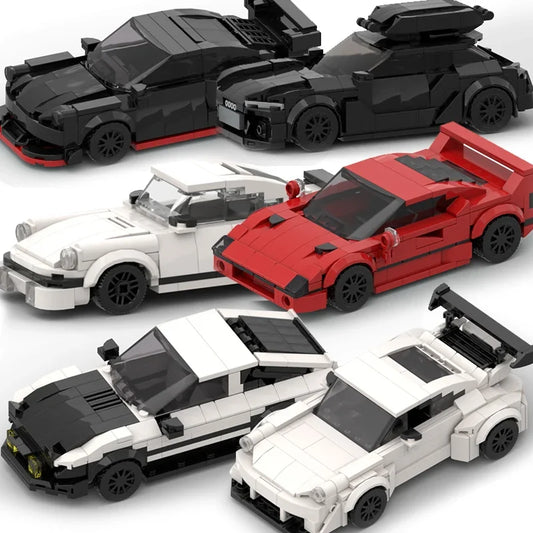 Technical Car City Speed Champion Sports MOC Ideas Creative Racing Car Building Blocks Garage Carro Rennau Voiture Vehicle Toys