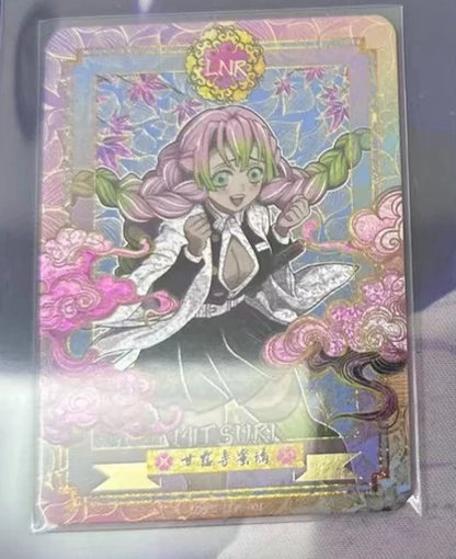 Anime Demon Slayer Kamado Tanjirou Kochou Shinobu Iguro Obanai Kanroji Mitsuri Rare Collectible Cards Birthday Gifts Kid Toys