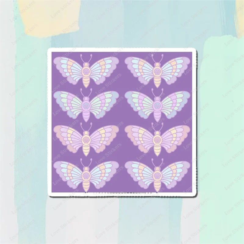 Pastel Moths 5PCS Stickers for Living Room Bumper Anime Cute Kid Car Art Print Window Home Decor