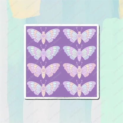 Pastel Moths 5PCS Stickers for Living Room Bumper Anime Cute Kid Car Art Print Window Home Decor
