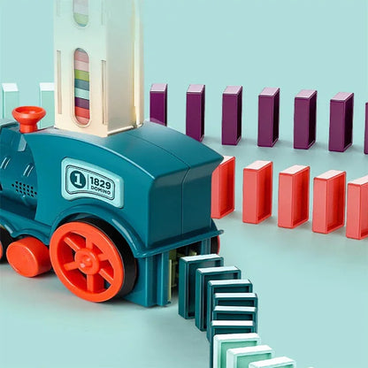 60-Piece Automatic Domino Train Set: Educational Toy for Early Learning Creative Play Gifts for Children's Fun and Development
