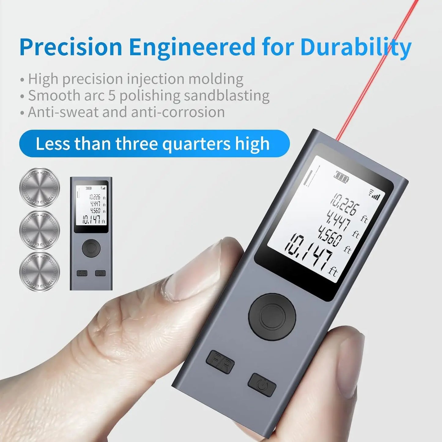 30M/50M Mini Smart Laser Distance Meter Measure Infrared Rangefinder USB Rechargeable Portable Handheld Laser Range Finder Tools