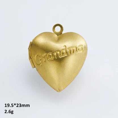 BoYuTe (50 Pieces/Lot) Heart Shaped Raw Brass Locket Pendant Materials Diy Photo Lockets Jewelry Accessories