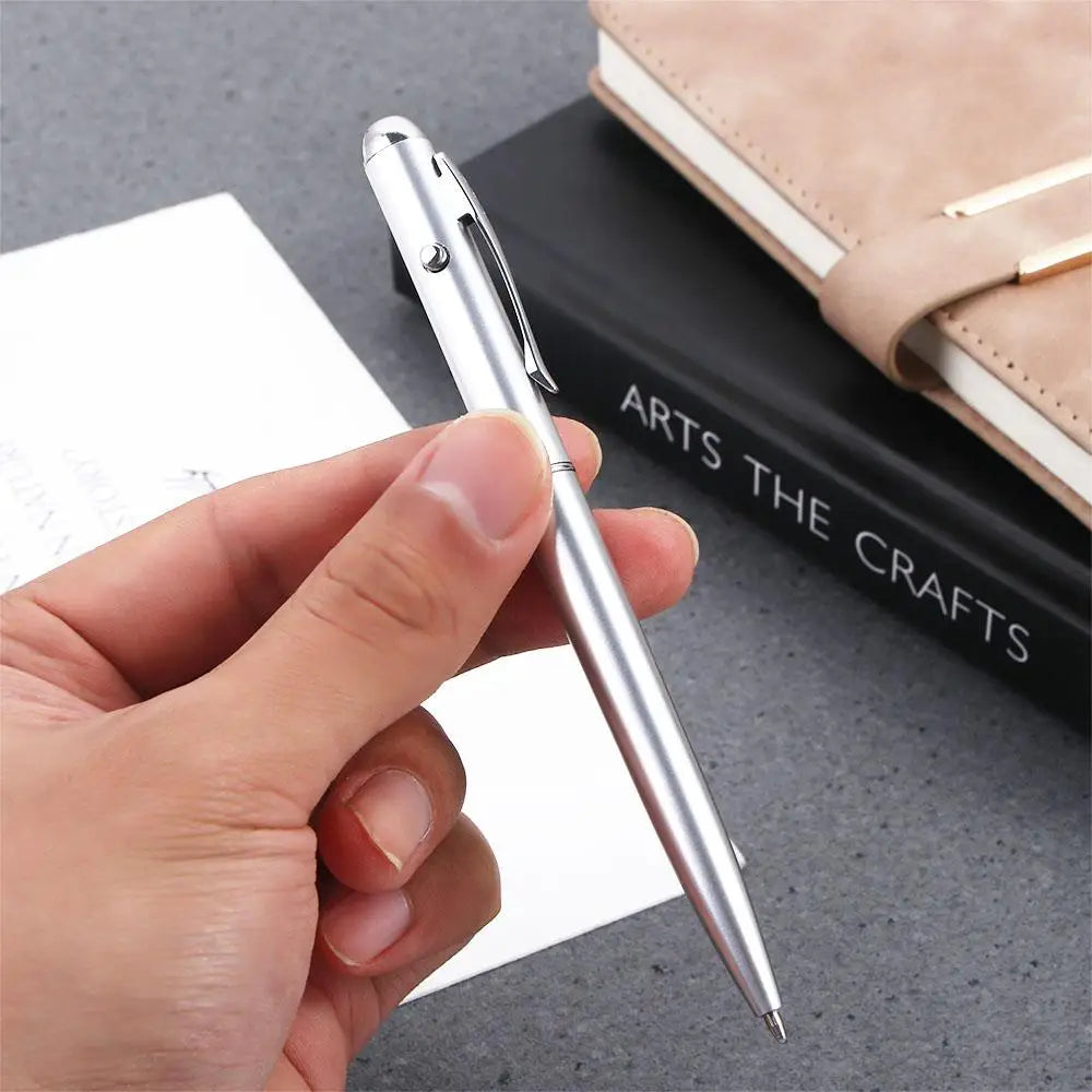 School Creative Drawing Magic Writing Silver Stationery Invisible Ink Pen UV Light Pen Ballpoint Pens Magic Secret Pen