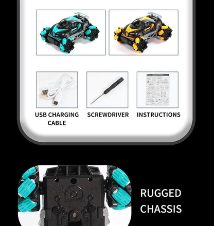 RC Car Mini Stunt Drift Car Gesture Sensing with Led Lights 2.4G Radio Remote Control Electric Toy Power Wheels Off Road Racing