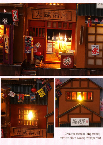 3D Wooden Puzzle DIY Book Kit Bookend Shelf Insert Alley Miniature Dollhouse Model Building Set Craft for Home Decoration P541