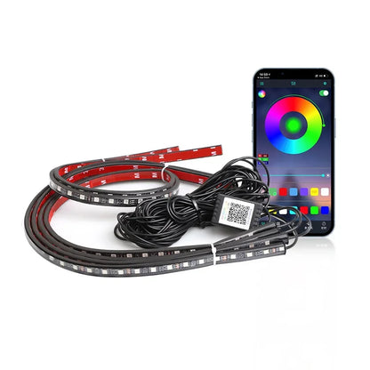 Attractive Car Atmosphere Lights, Colorful Chassis Light, LED Lights Strip Modified, Bluetooth APP Decorative Light Strip