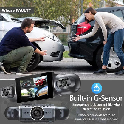 Cámara de salpicadero para coche de 1080P con GPS, WIFI, aplicación, grabadora de vídeo de 4 lentes, DVR de 360°, cámara de visión trasera, monitor de estacionamiento, caja negra, accesorios para coche