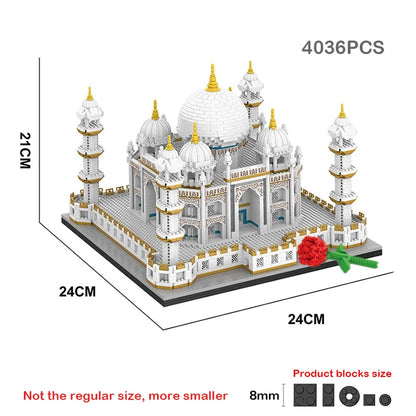 4036PCS MOC City Mini Bricks Taj Mahal World Famous Architecture Micro Model India Building Blocks Creative Sets Kids Toys