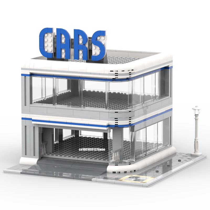529PCS City Hot Selling Street View Moc Modular Speed Champs racing Parking model DIY creative ideas ChildToy birthdayGift Block