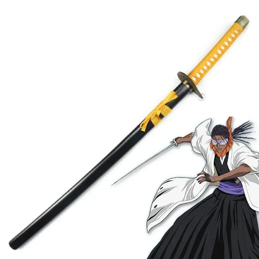 [Divertido] Espada de madera de 100 cm para cosplay de Bleach, modelo de espada katana Tousen Kaname, para fiesta de disfraces, espectáculo de anime, espada samurái japonesa