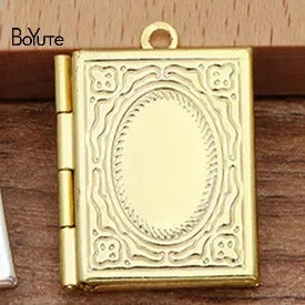 BoYuTe (10 Pieces/Lot) 19*26MM Rectangle Locket Photo customized Book Locket Pendant Floating Locket Charms customized