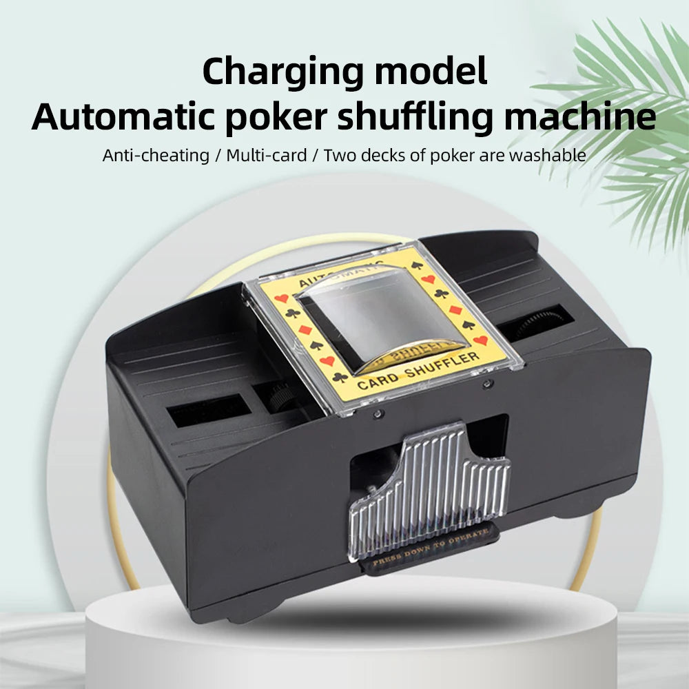 Mélangeur de cartes automatique 1/2 jeux Mélangeur de cartes de poker électrique Mélangeur à piles USB pour jeux de cartes Fête à domicile