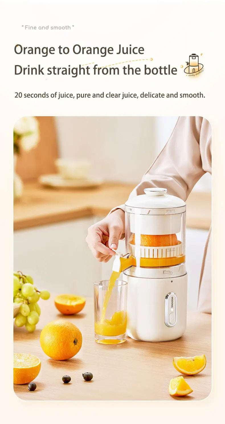 45W Electric Juicer 1500mAh Rechargeable Automatic Blender Fruit Squeezer  Portable Shakes Smoothie Fruit Separation Raw Juicer