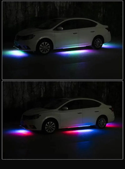 Car Colorful Modification Rainbow APP Flow Light Running Lantern RGB Car Bottom Music Rhythm Decorative Light