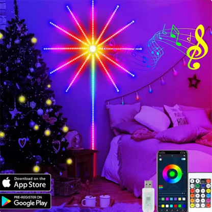 2024 new  LED Strip Light RGB Sound Control Symphony Firework Light Wedding Christmas Music Control Full Kit Dream Meteor Lamp