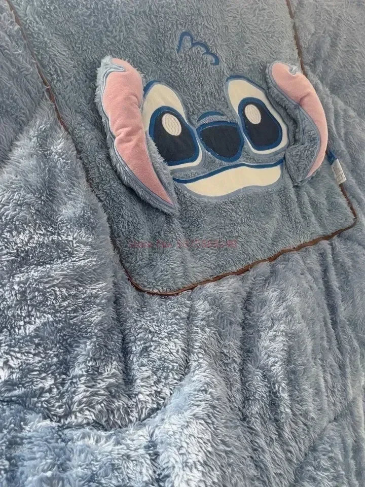 Stitch Disney Throw Pillow Blanket 2-in-1 Kawahiran Velvet Throw Pillow Thickened Nap Blanket Living Room Christmas Gift