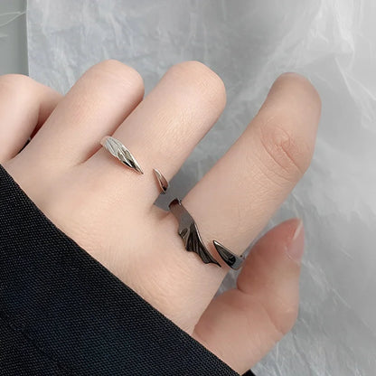 2Pcs Anime Angel Demon Couple Rings for Women Men Fashion Animal Adjustable Open Ring Promise Matching Couple Ring Party Gifts