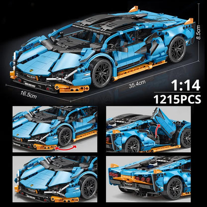 ToylinX 1:14 Building Blocks Car MOC City Speed Car Luxury Auto Racing Vehicle with Super Racers Bricks Toys for Children Gift