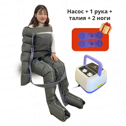 6-chamber Electric Airbag Pressure Massager Wraps Arm Waist Leg Foot Massage Varicose Veins lymphatic drainage device