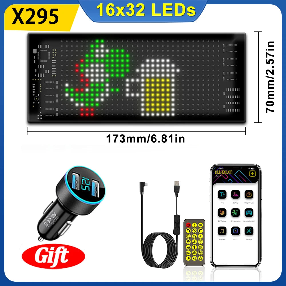USB LED 5V Matrix Pixel Panel Light Bluetooth App Control Scrolling Advertising LED Car Sign Animation Programmable For Car Shop